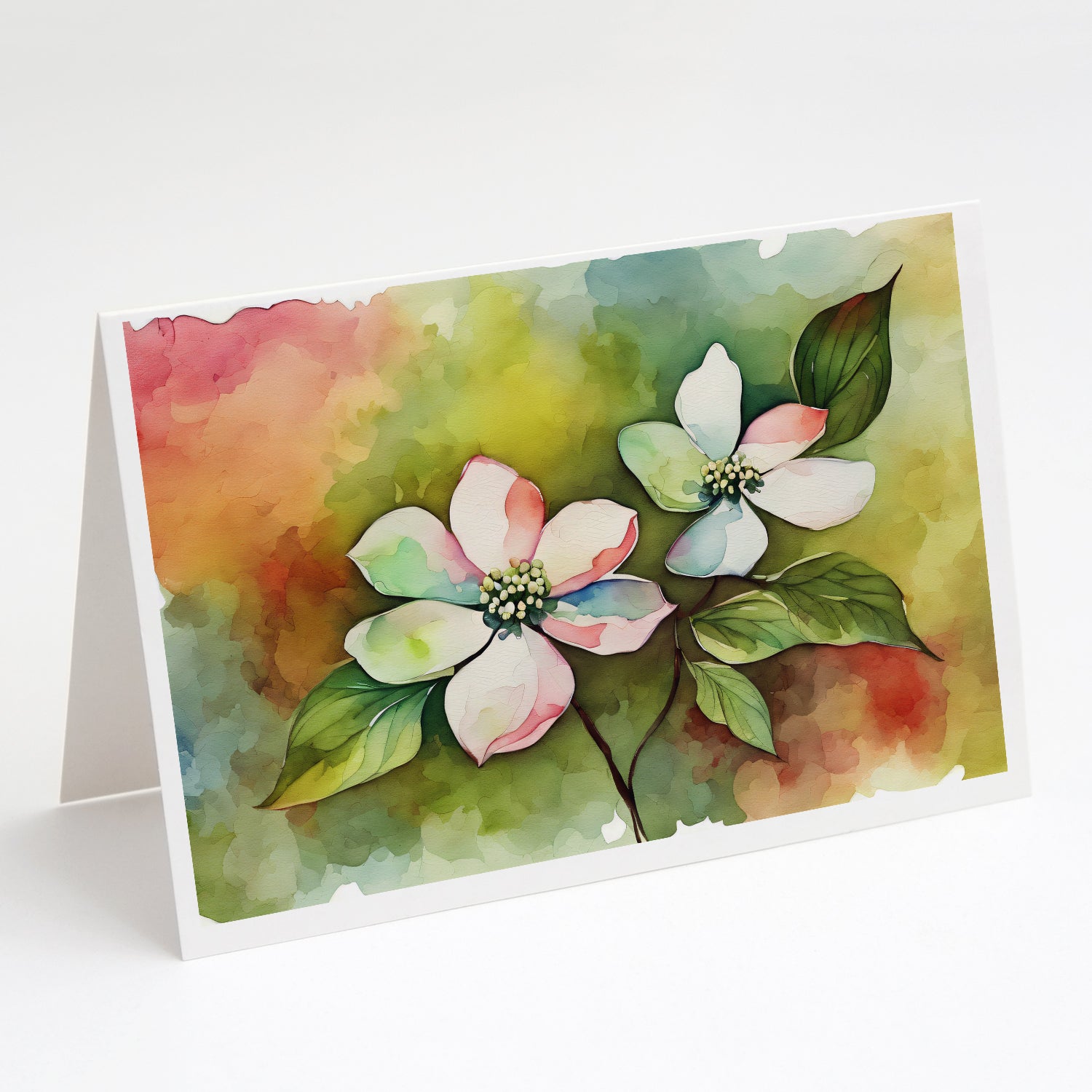 Buy this Virginia American Dogwood in Watercolor Greeting Cards and Envelopes Pack of 8