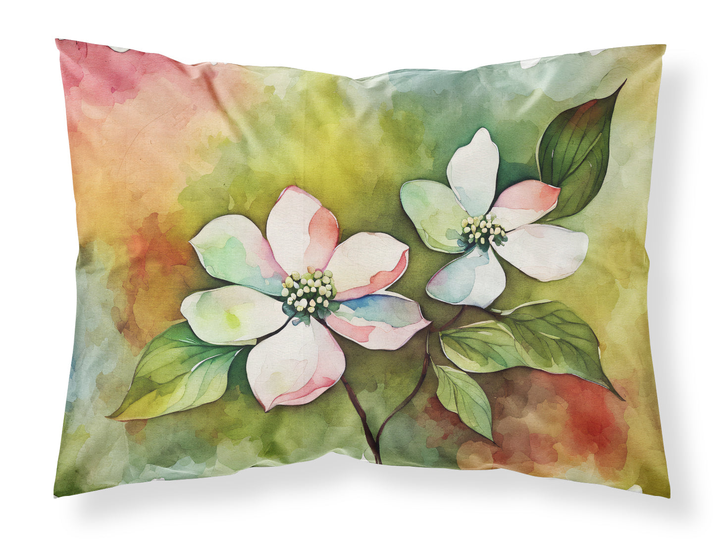 Buy this Virginia American Dogwood in Watercolor Fabric Standard Pillowcase