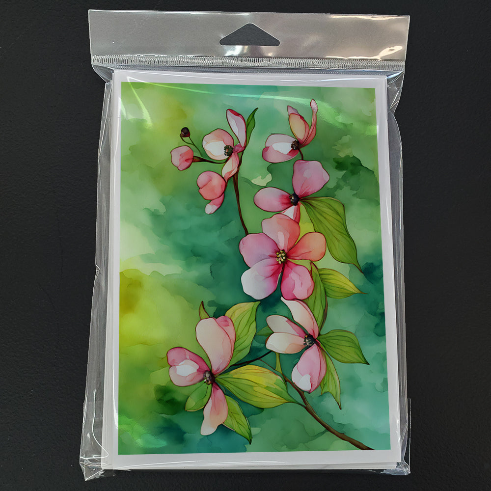 Virginia American Dogwood in Watercolor Greeting Cards and Envelopes Pack of 8