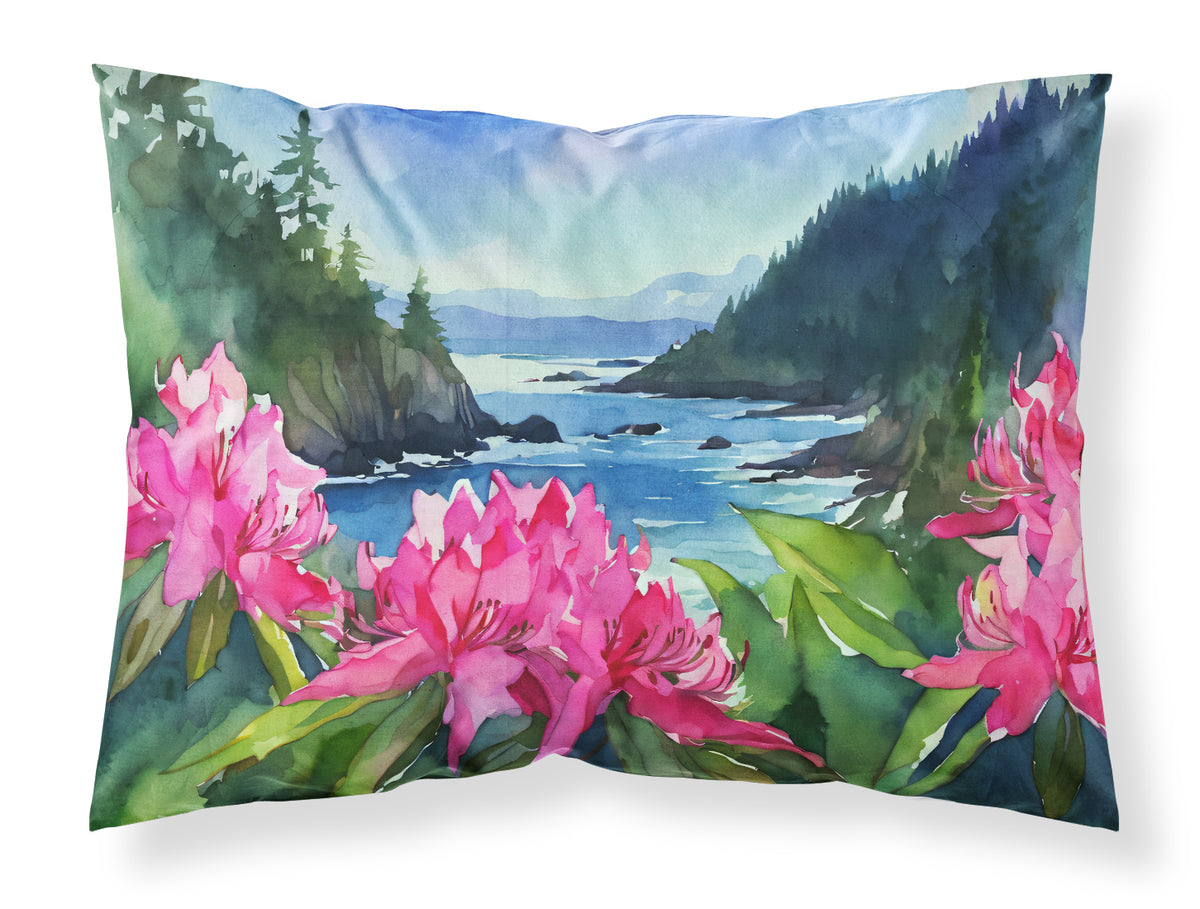 Buy this Washington Coast Rhododendrons in Watercolor Fabric Standard Pillowcase