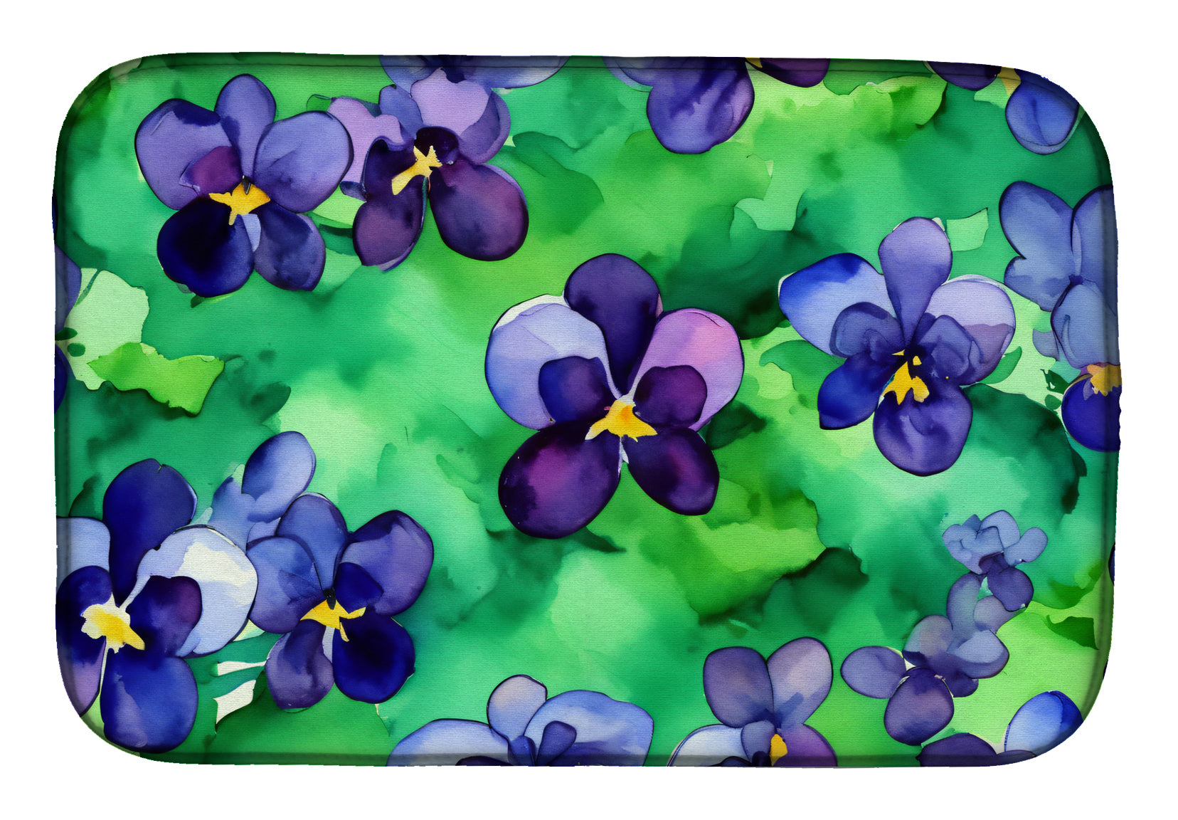 Buy this Wisconsin Wood Violets in Watercolor Dish Drying Mat
