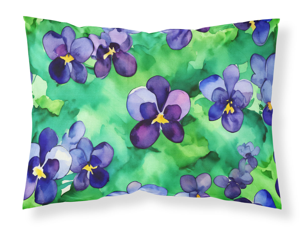 Buy this Wisconsin Wood Violets in Watercolor Fabric Standard Pillowcase
