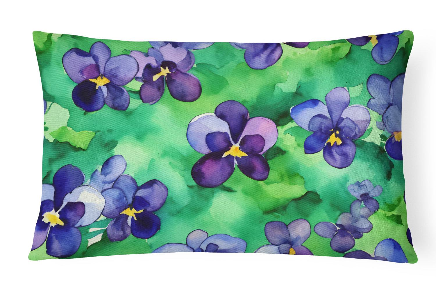 Buy this Wisconsin Wood Violets in Watercolor Fabric Decorative Pillow