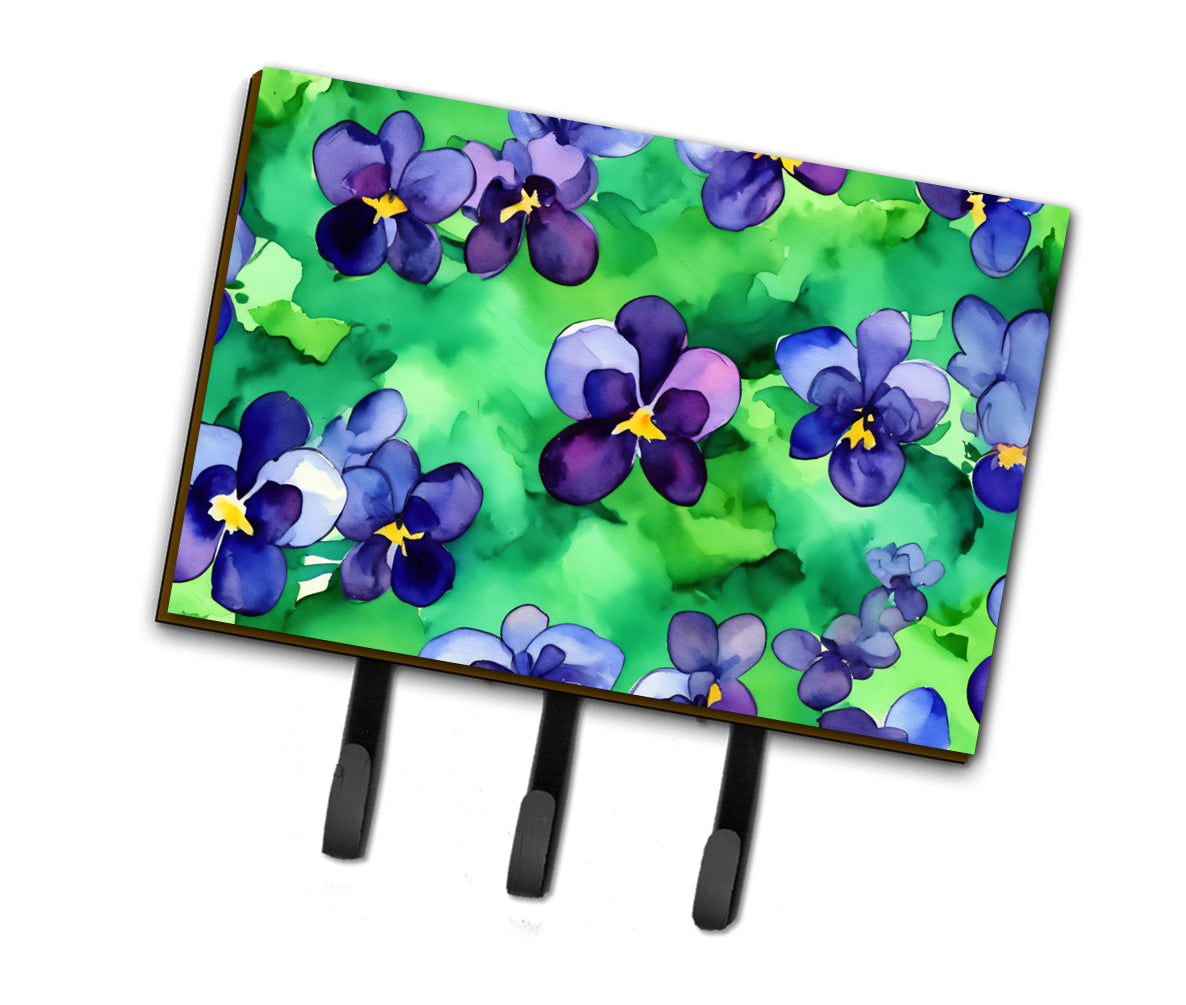 Buy this Wisconsin Wood Violets in Watercolor Leash or Key Holder