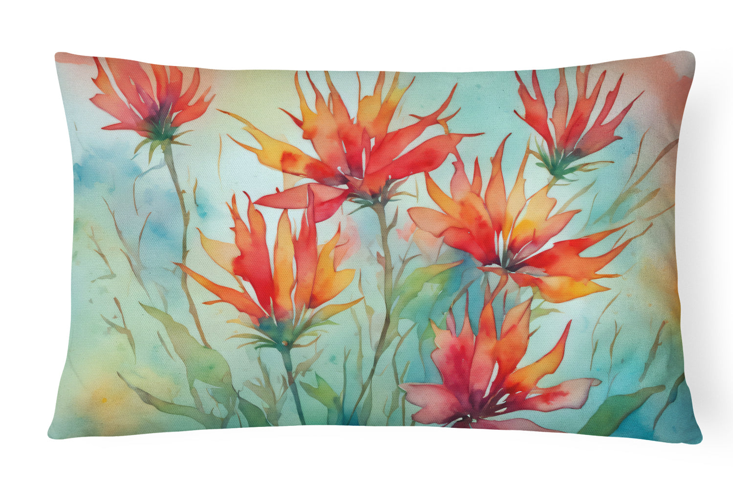 Buy this Wyoming Indian Paintbrush in Watercolor Fabric Decorative Pillow