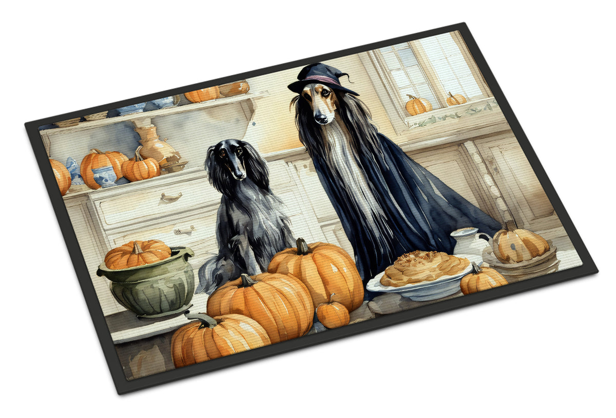 Buy this Afghan Hound Fall Kitchen Pumpkins Indoor or Outdoor Mat 24x36