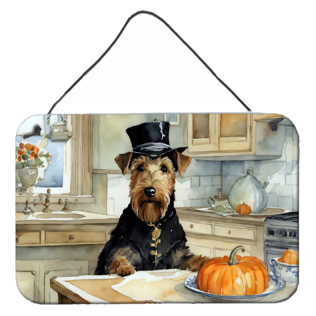 Buy this Airedale Terrier Fall Kitchen Pumpkins Wall or Door Hanging Prints