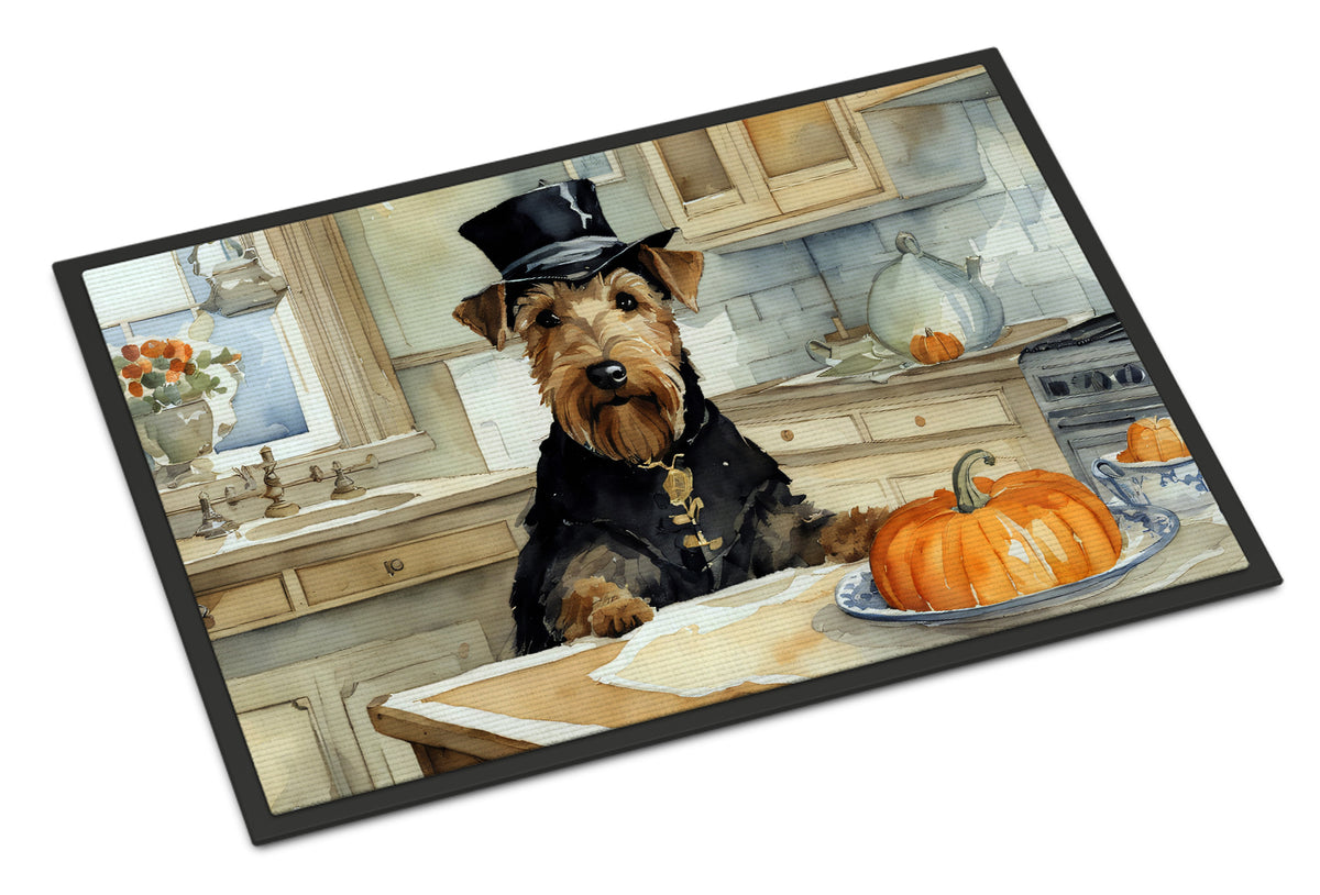 Buy this Airedale Terrier Fall Kitchen Pumpkins Indoor or Outdoor Mat 24x36