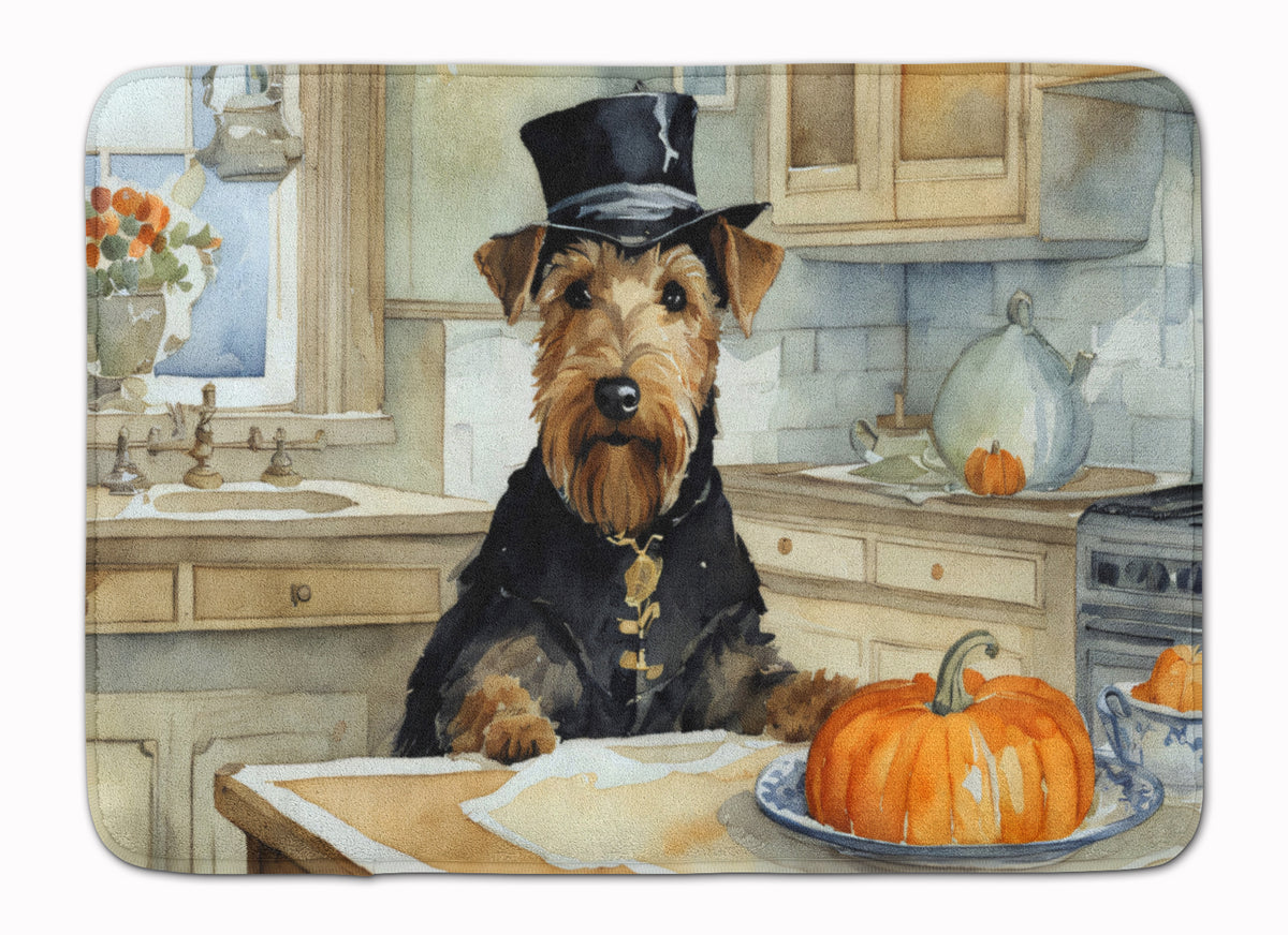 Buy this Airedale Terrier Fall Kitchen Pumpkins Memory Foam Kitchen Mat