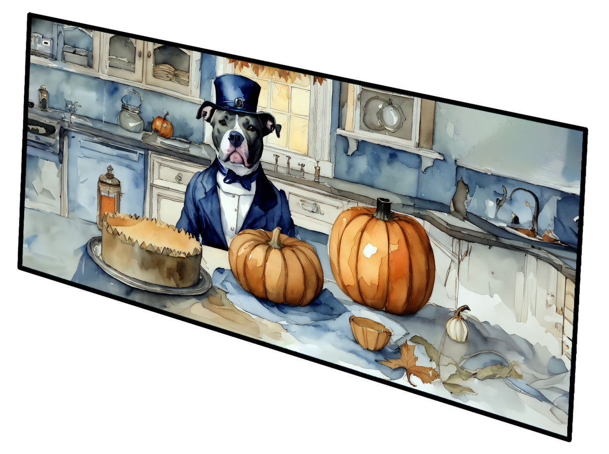 Buy this Pit Bull Terrier Fall Kitchen Pumpkins Runner Mat 28x58