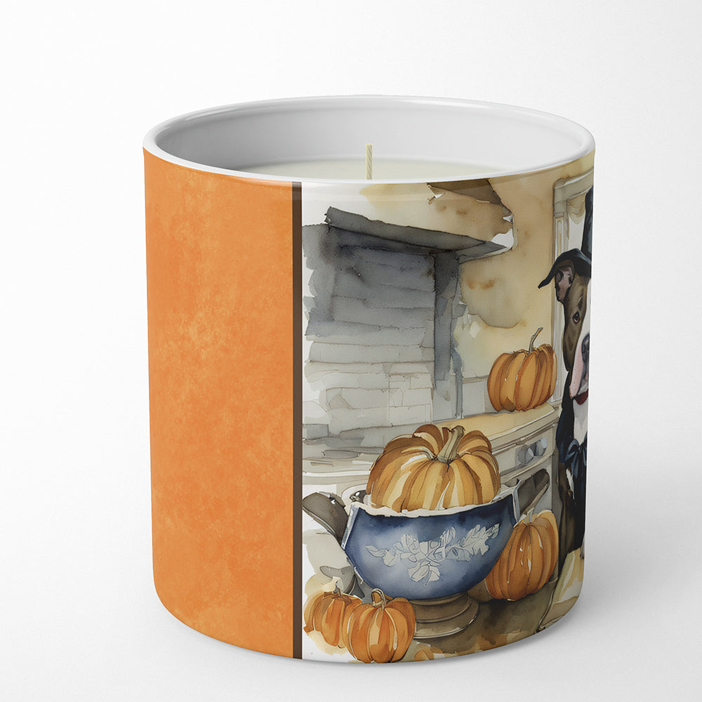 Caroline's Treasures Pit Bull Terrier Fall Kitchen Pumpkins Decorative Soy Candle