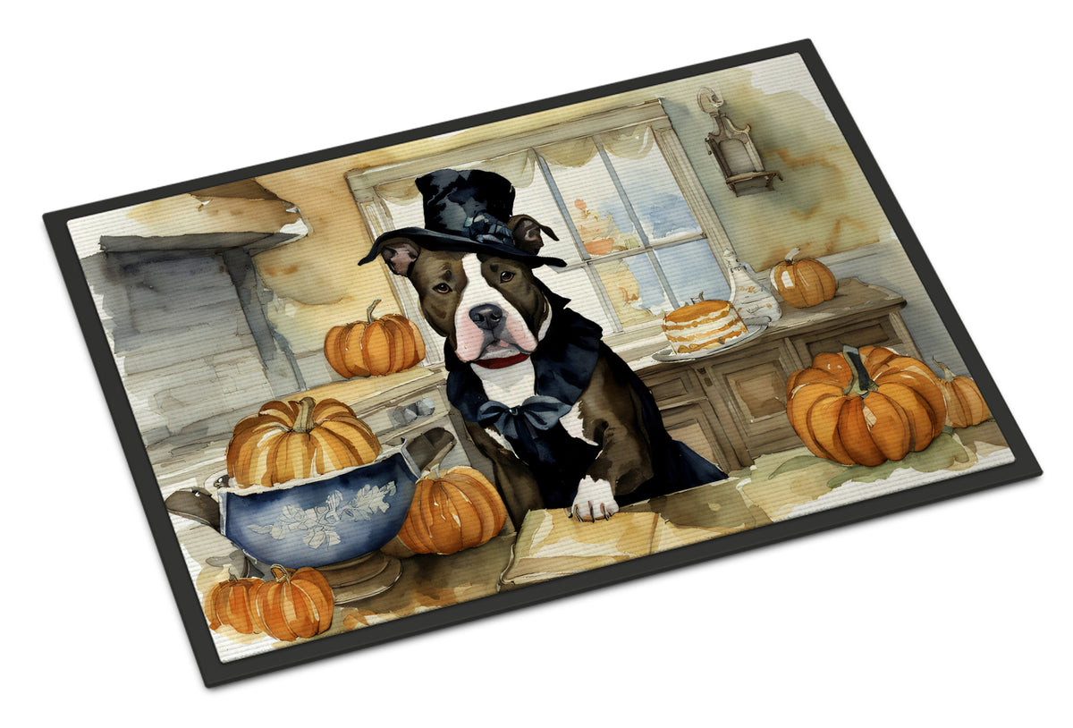 Buy this Pit Bull Terrier Fall Kitchen Pumpkins Doormat 18x27