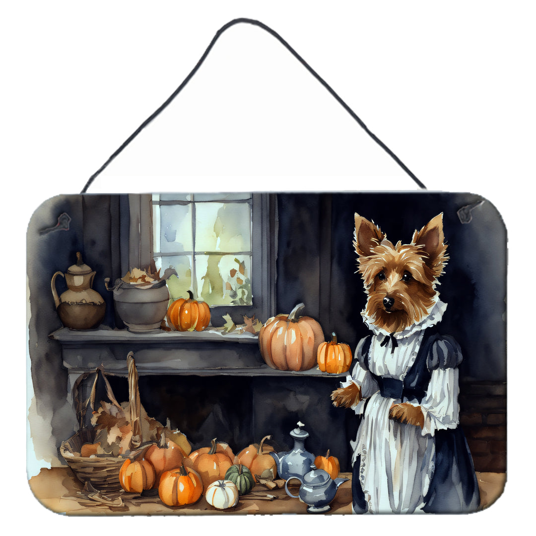 Buy this Australian Terrier Fall Kitchen Pumpkins Wall or Door Hanging Prints