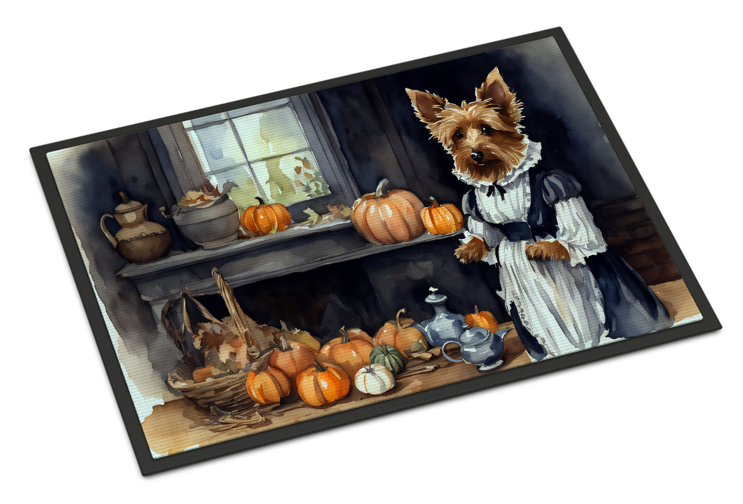 Buy this Australian Terrier Fall Kitchen Pumpkins Indoor or Outdoor Mat 24x36