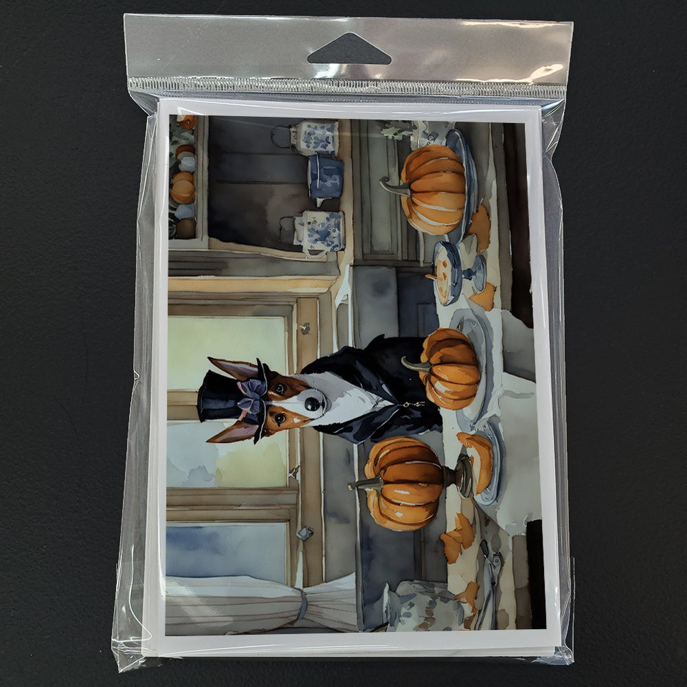 Basenji Fall Kitchen Pumpkins Greeting Cards and Envelopes Pack of 8