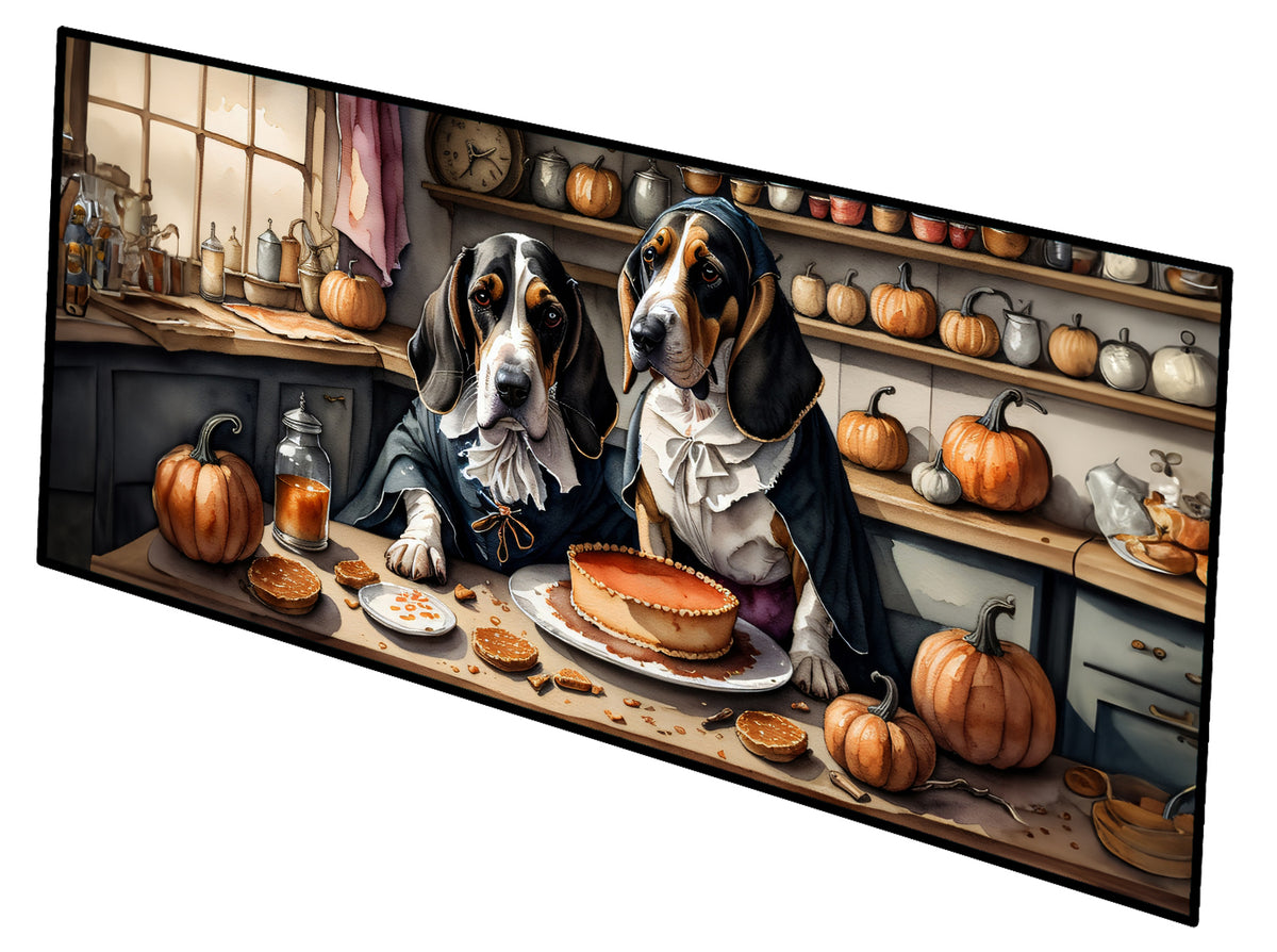 Buy this Basset Hound Fall Kitchen Pumpkins Runner Mat 28x58