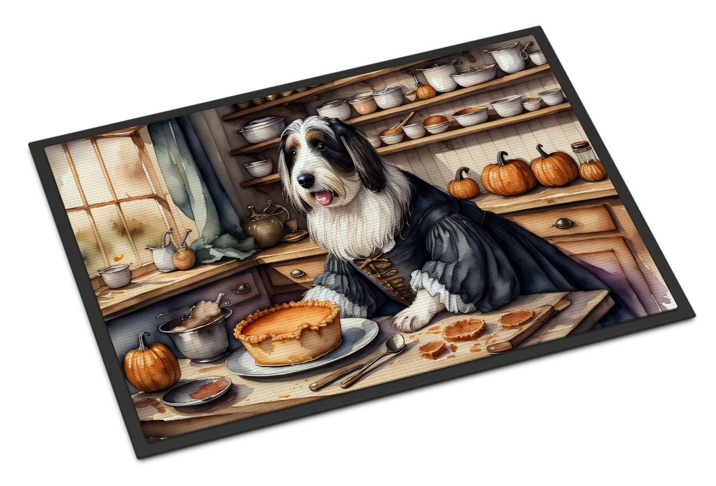 Buy this Bearded Collie Fall Kitchen Pumpkins Indoor or Outdoor Mat 24x36