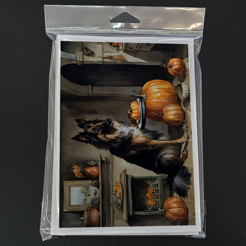 Belgian Tervuren Fall Kitchen Pumpkins Greeting Cards and Envelopes Pack of 8