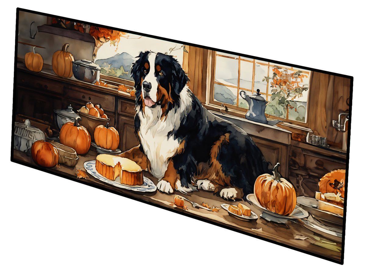 Buy this Bernese Mountain Dog Fall Kitchen Pumpkins Runner Mat 28x58