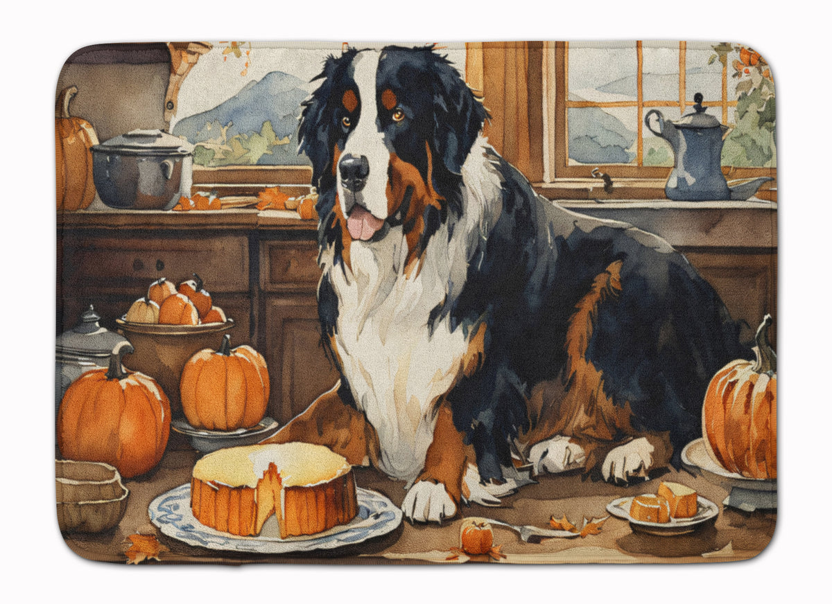 Buy this Bernese Mountain Dog Fall Kitchen Pumpkins Memory Foam Kitchen Mat