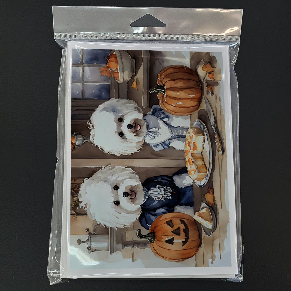 Bichon Frise Fall Kitchen Pumpkins Greeting Cards and Envelopes Pack of 8