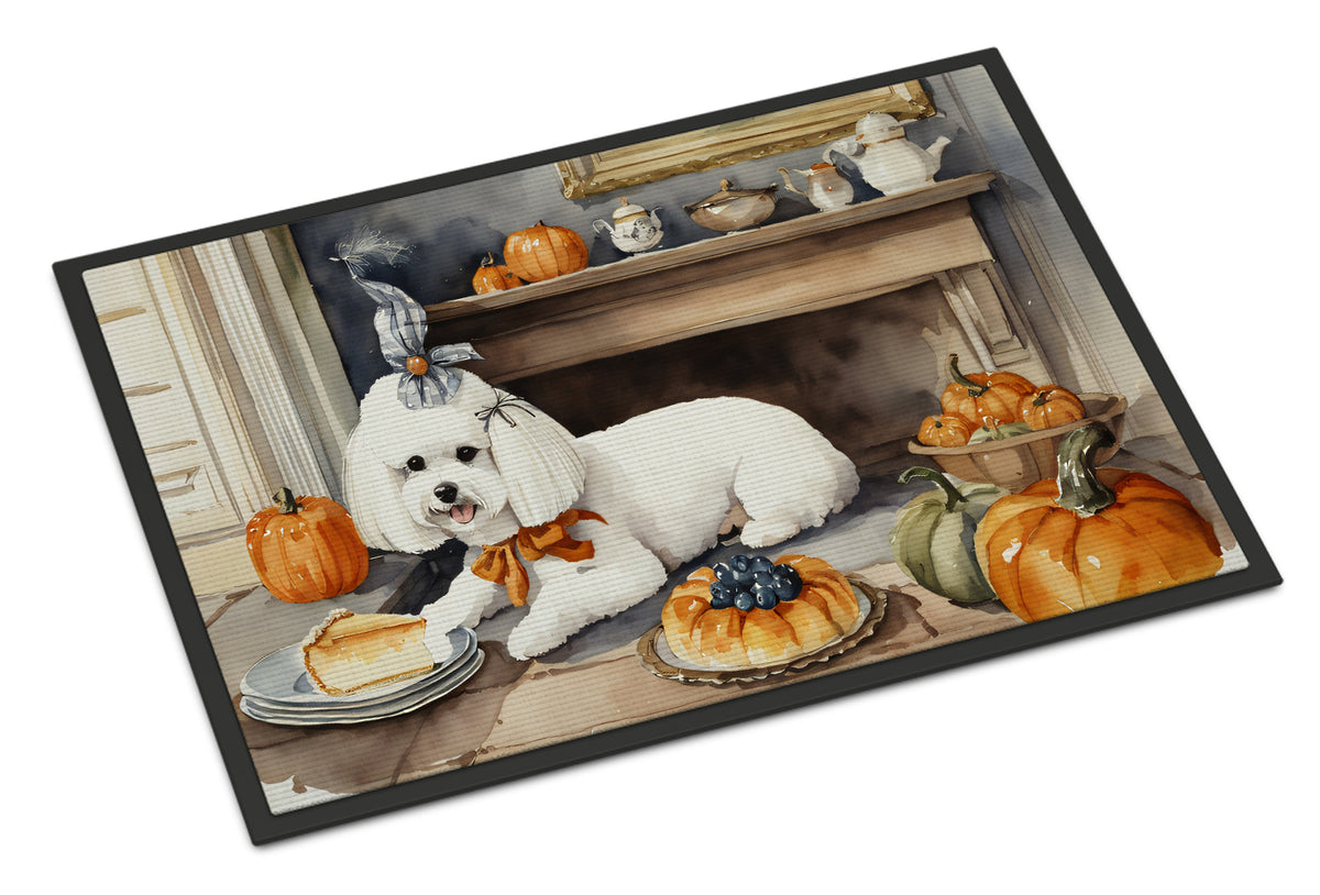 Buy this Bichon Frise Fall Kitchen Pumpkins Doormat 18x27