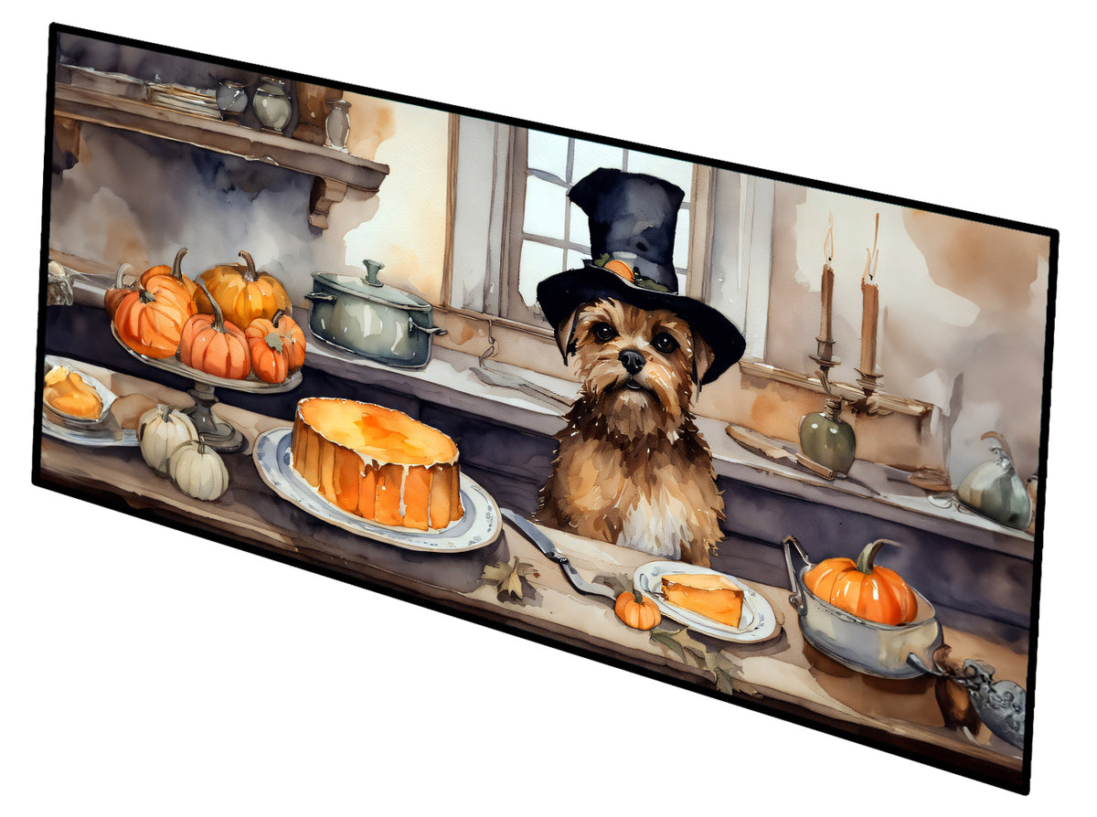 Buy this Border Terrier Fall Kitchen Pumpkins Runner Mat 28x58