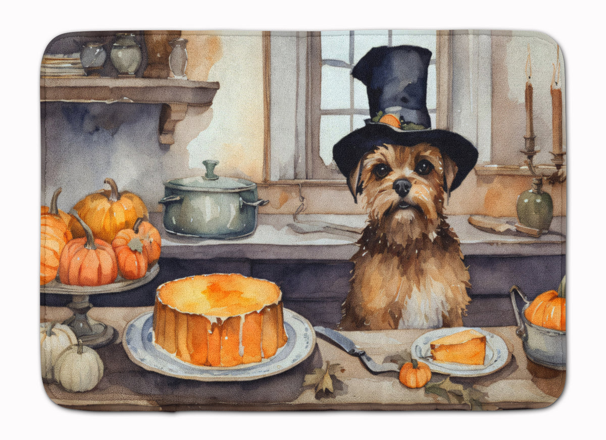 Buy this Border Terrier Fall Kitchen Pumpkins Memory Foam Kitchen Mat