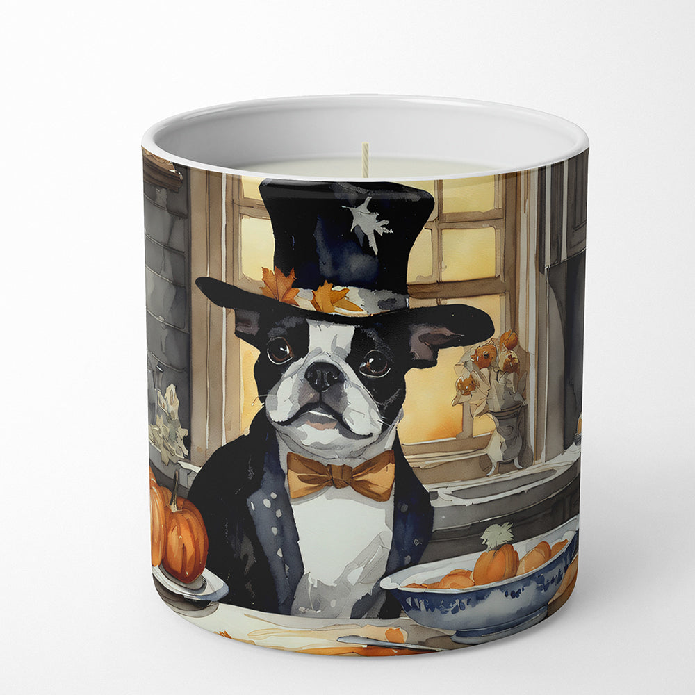 Boston Terrier Fall Kitchen Pumpkins Decorative Soy Candle