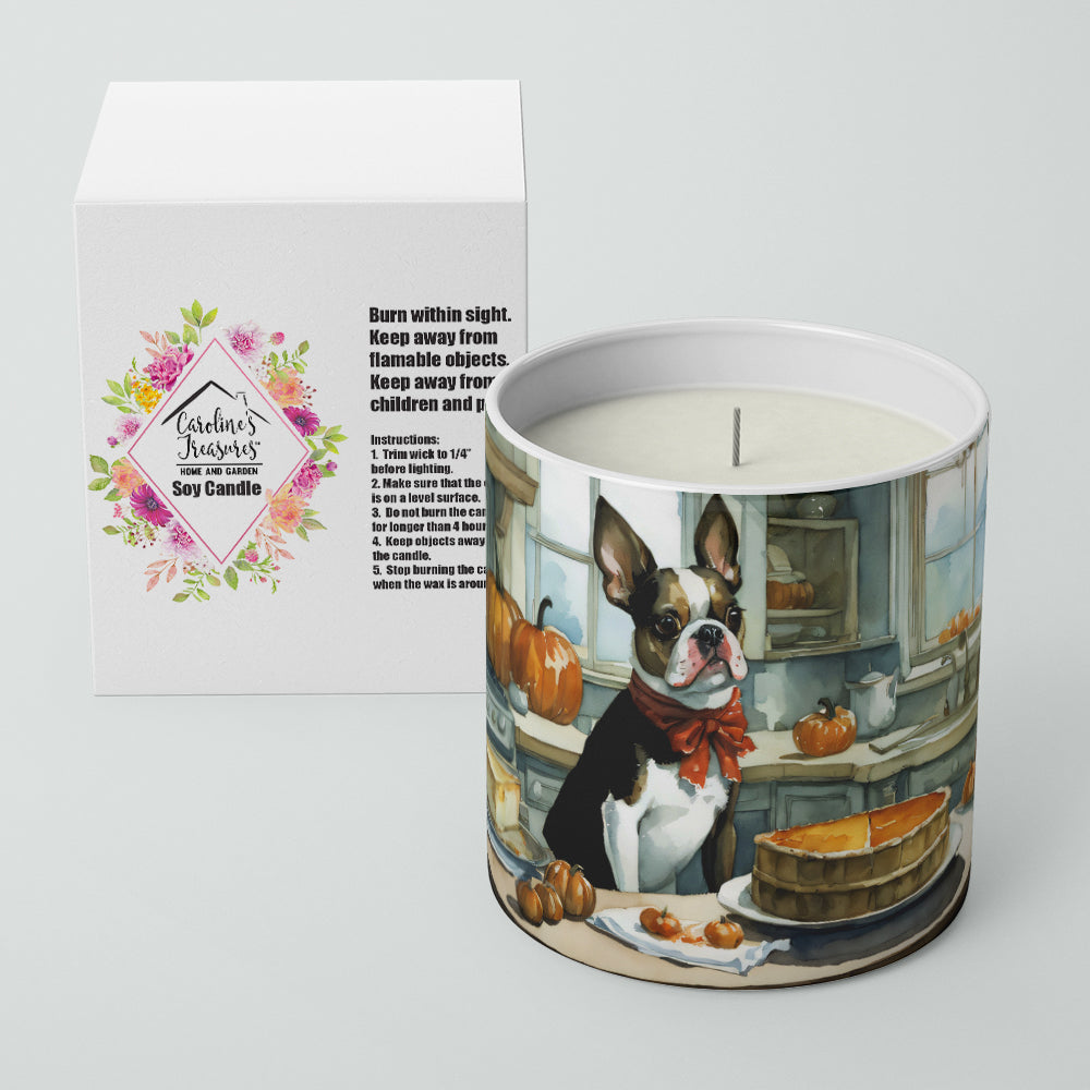 Boston Terrier Fall Kitchen Pumpkins Decorative Soy Candle