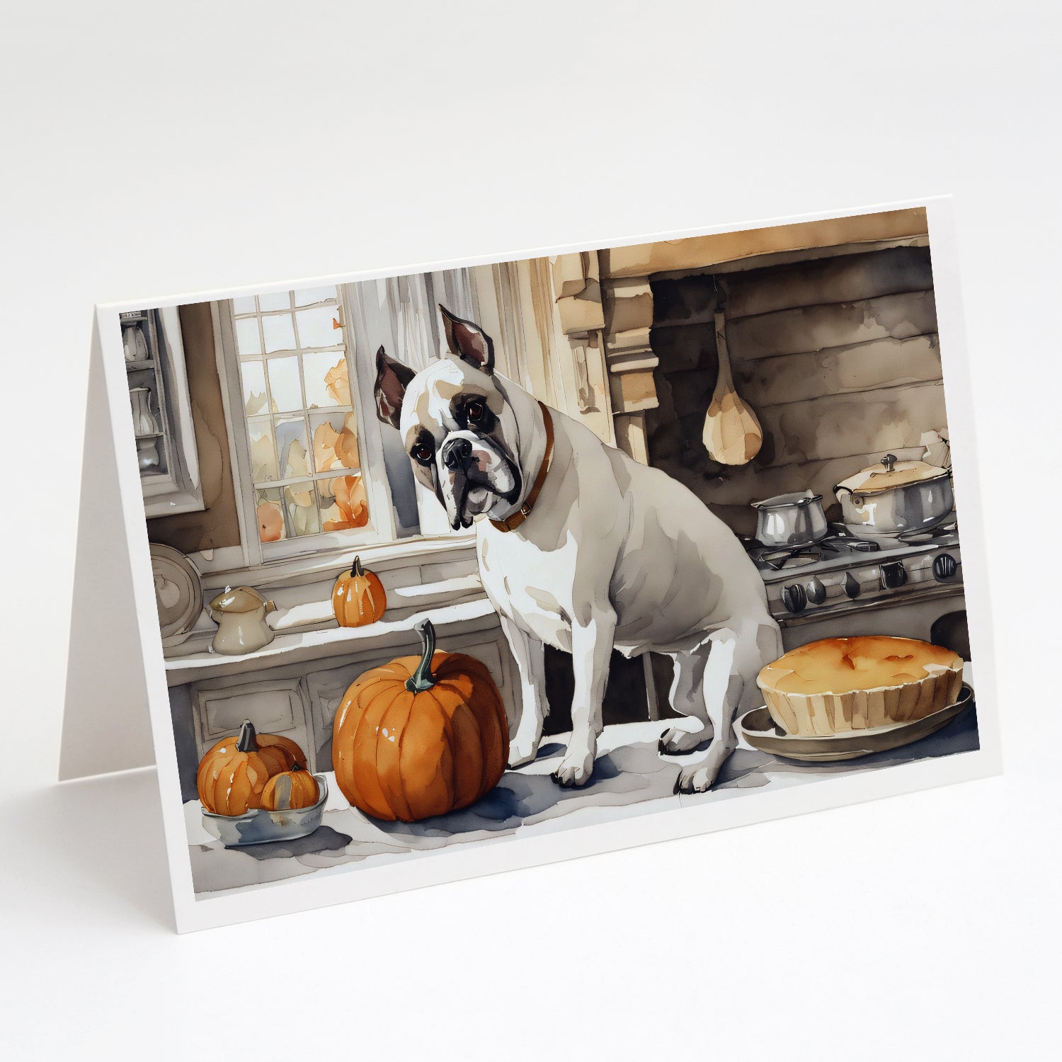 Buy this Boxer Fall Kitchen Pumpkins Greeting Cards and Envelopes Pack of 8