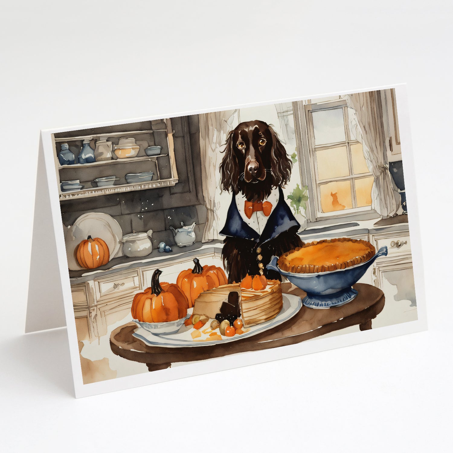 Buy this Boykin Spaniel Fall Kitchen Pumpkins Greeting Cards and Envelopes Pack of 8
