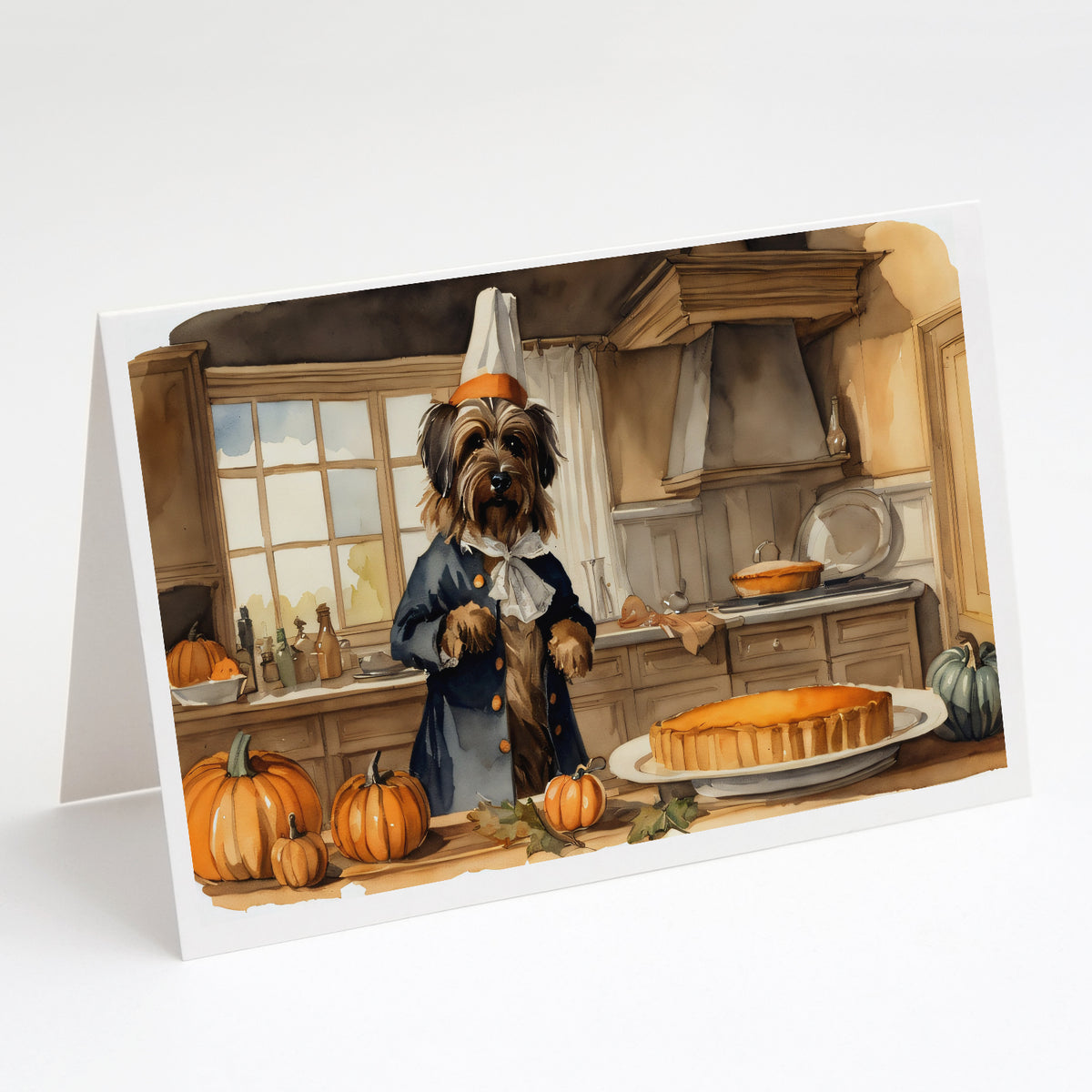 Buy this Briard Fall Kitchen Pumpkins Greeting Cards and Envelopes Pack of 8