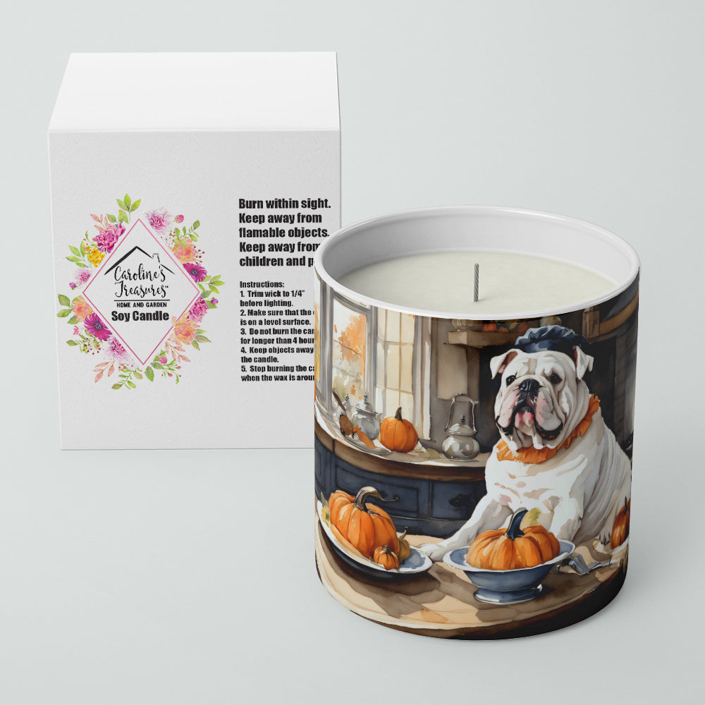 English Bulldog Fall Kitchen Pumpkins Decorative Soy Candle