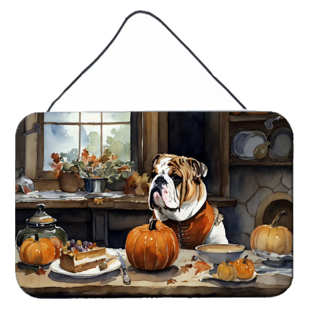 Buy this English Bulldog Fall Kitchen Pumpkins Wall or Door Hanging Prints