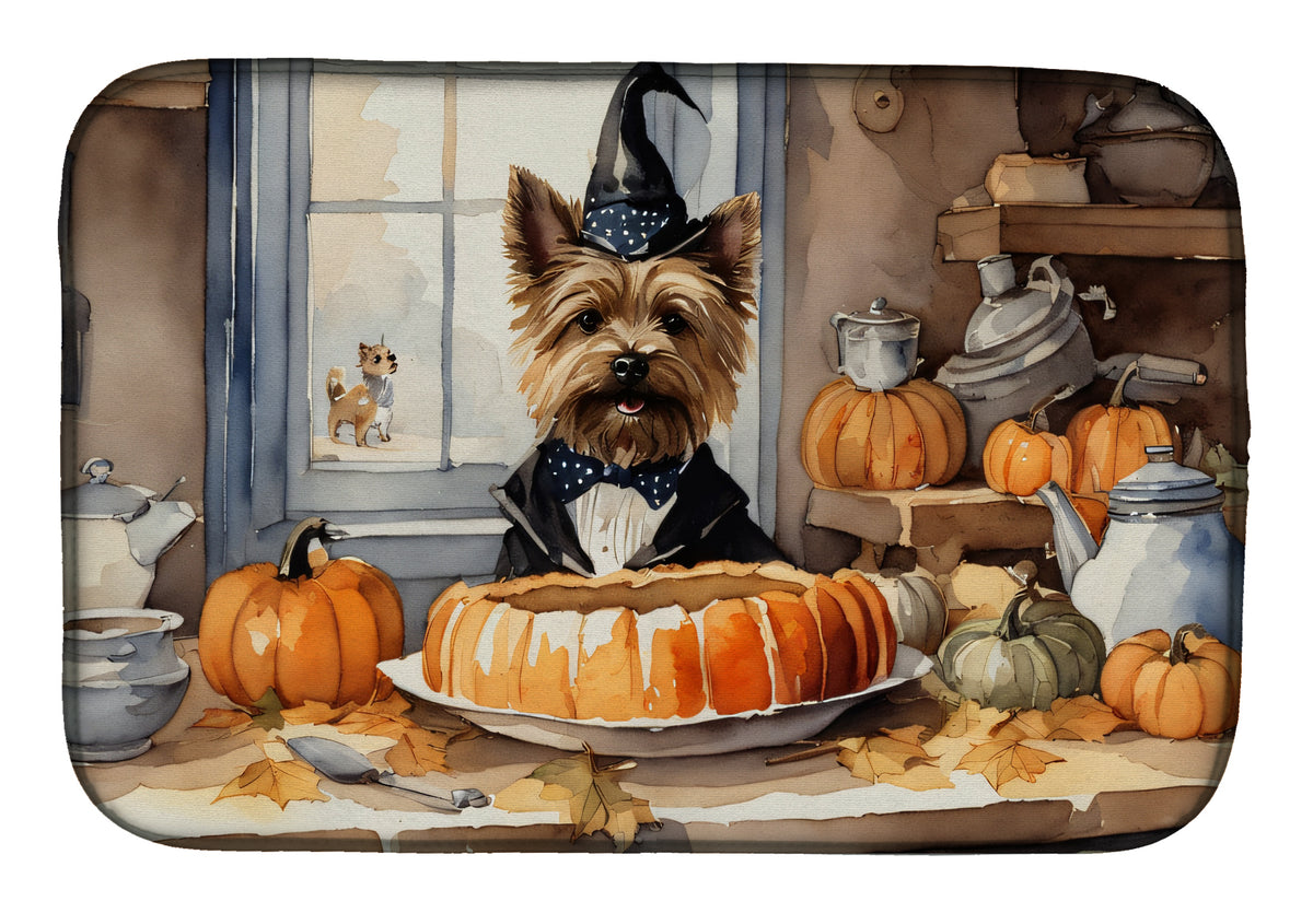 Buy this Cairn Terrier Fall Kitchen Pumpkins Dish Drying Mat