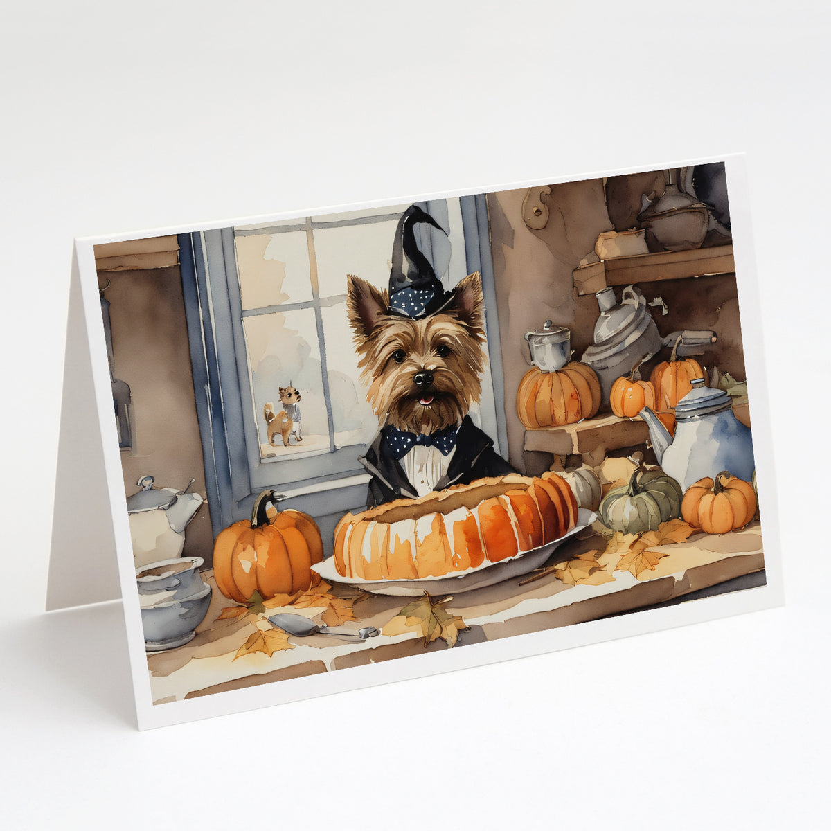 Buy this Cairn Terrier Fall Kitchen Pumpkins Greeting Cards and Envelopes Pack of 8