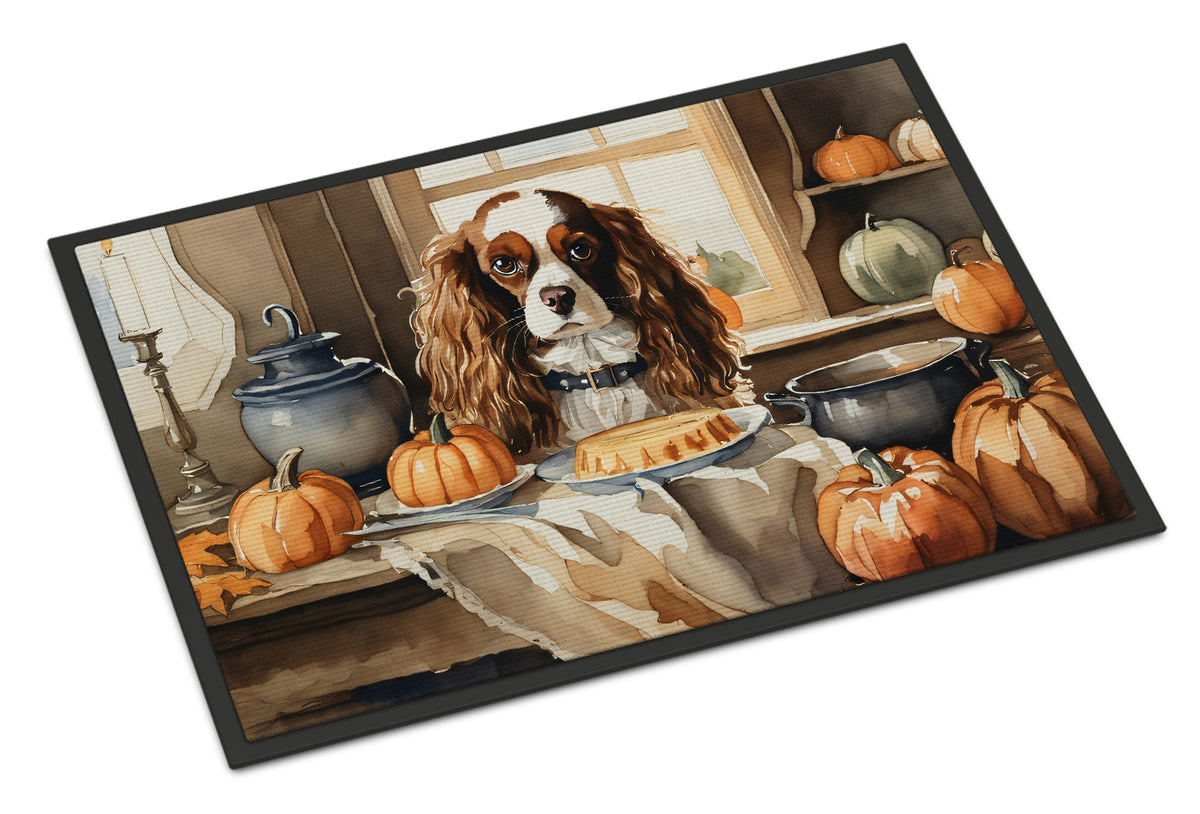 Buy this Cavalier Spaniel Fall Kitchen Pumpkins Indoor or Outdoor Mat 24x36