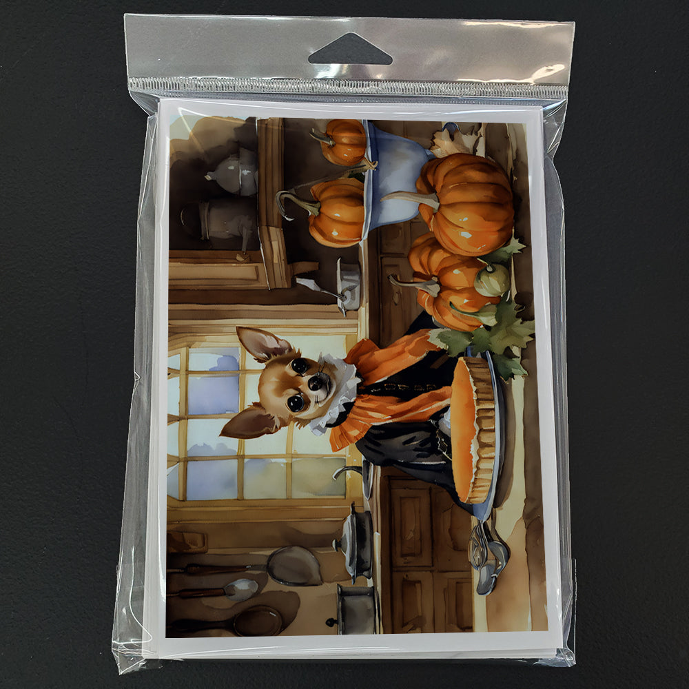 Chihuahua Fall Kitchen Pumpkins Greeting Cards and Envelopes Pack of 8
