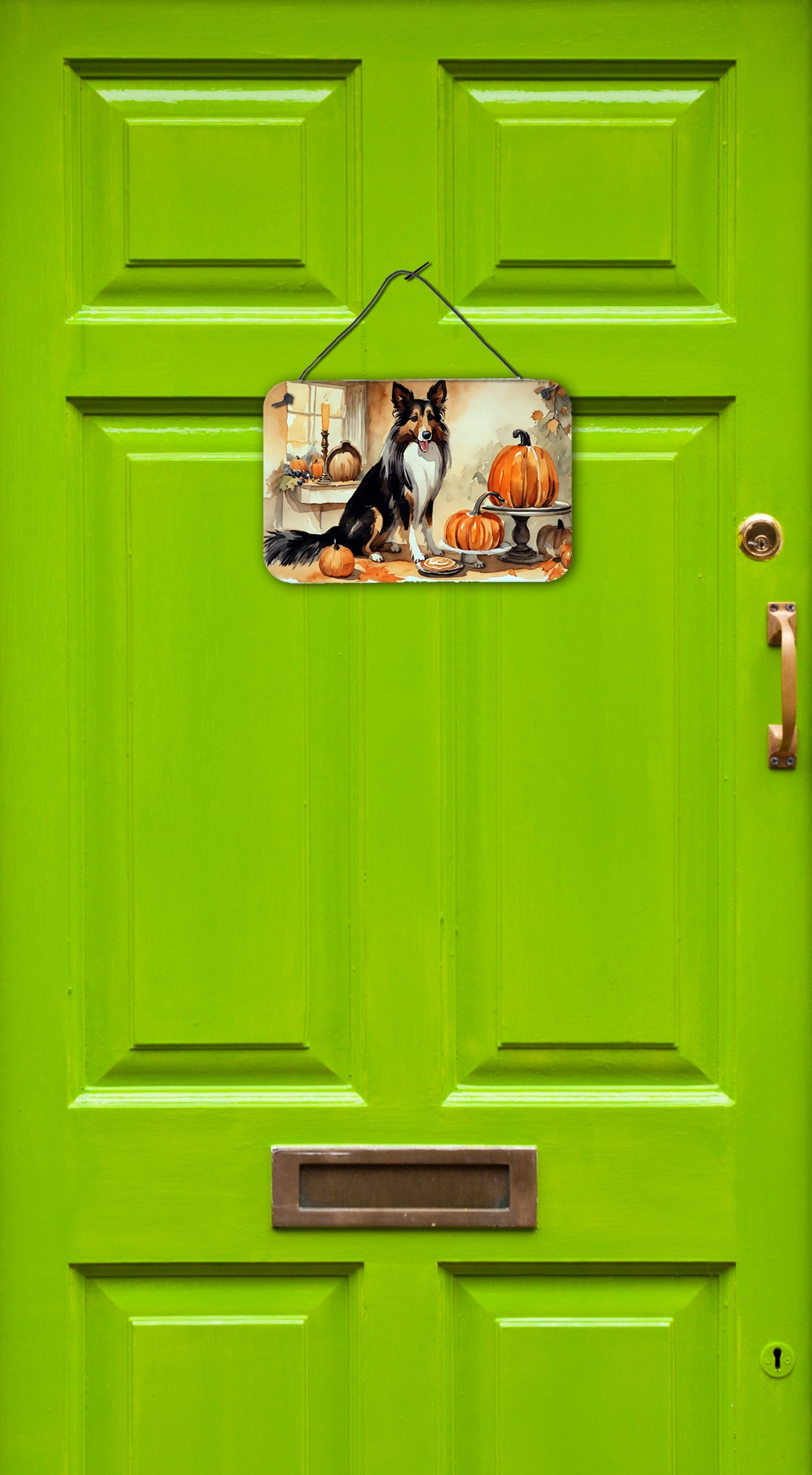 Buy this Collie Fall Kitchen Pumpkins Wall or Door Hanging Prints