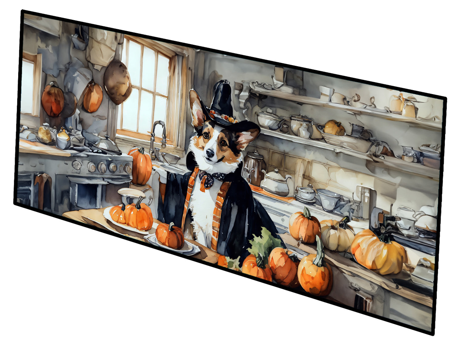 Buy this Corgi Fall Kitchen Pumpkins Runner Mat 28x58