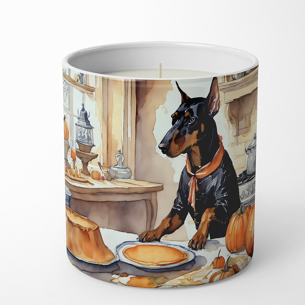 Buy this Doberman Pinscher Fall Kitchen Pumpkins Decorative Soy Candle