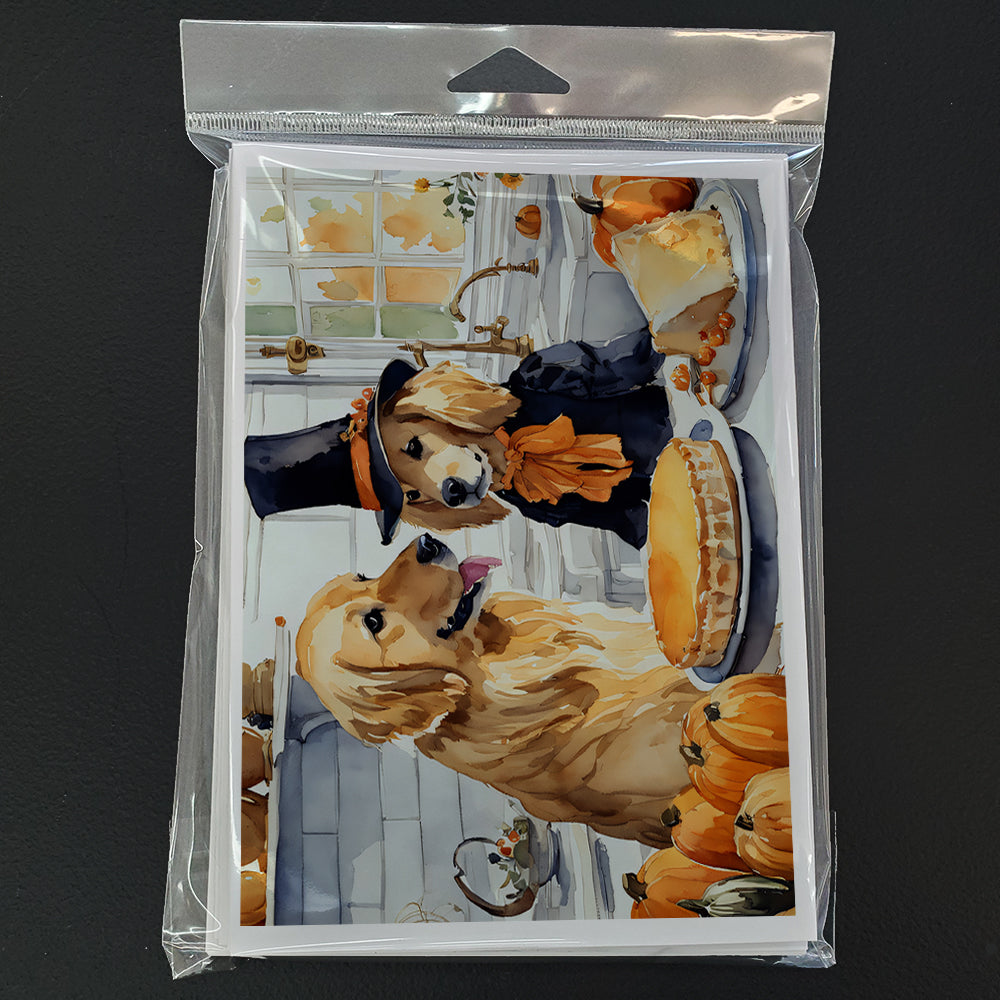 Golden Retriever Fall Kitchen Pumpkins Greeting Cards and Envelopes Pack of 8