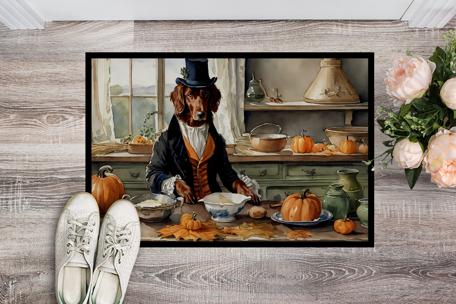 Buy this Irish Setter Fall Kitchen Pumpkins Indoor or Outdoor Mat 24x36