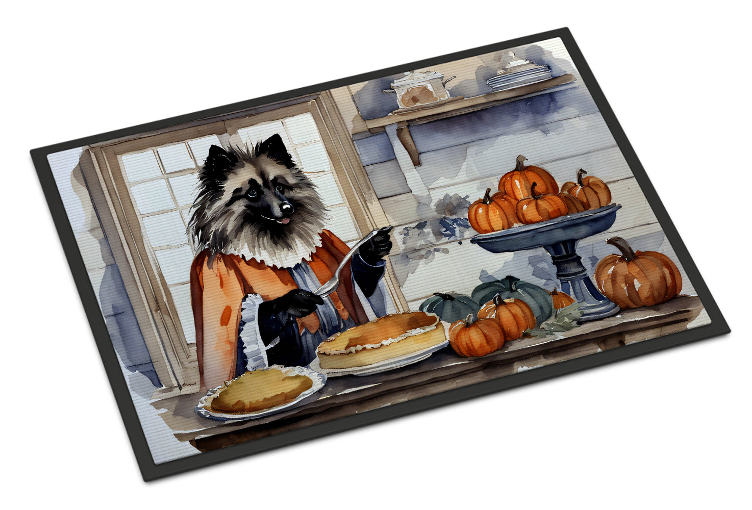Buy this Keeshond Fall Kitchen Pumpkins Doormat 18x27