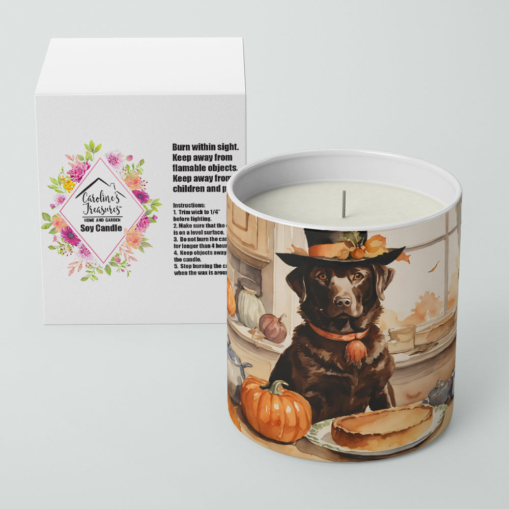 Chocolate Lab Fall Kitchen Pumpkins Decorative Soy Candle