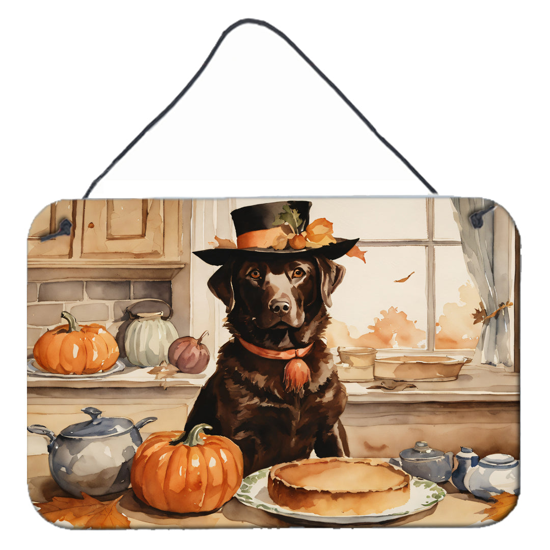 Buy this Chocolate Lab Fall Kitchen Pumpkins Wall or Door Hanging Prints