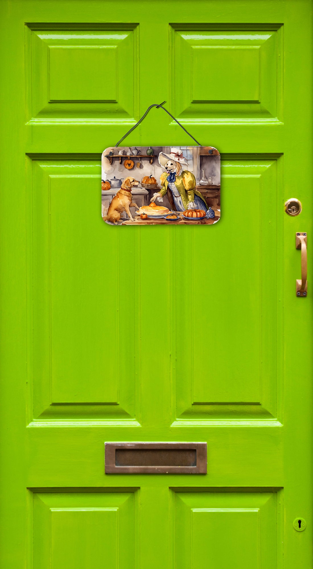 Buy this Yellow Lab Fall Kitchen Pumpkins Wall or Door Hanging Prints
