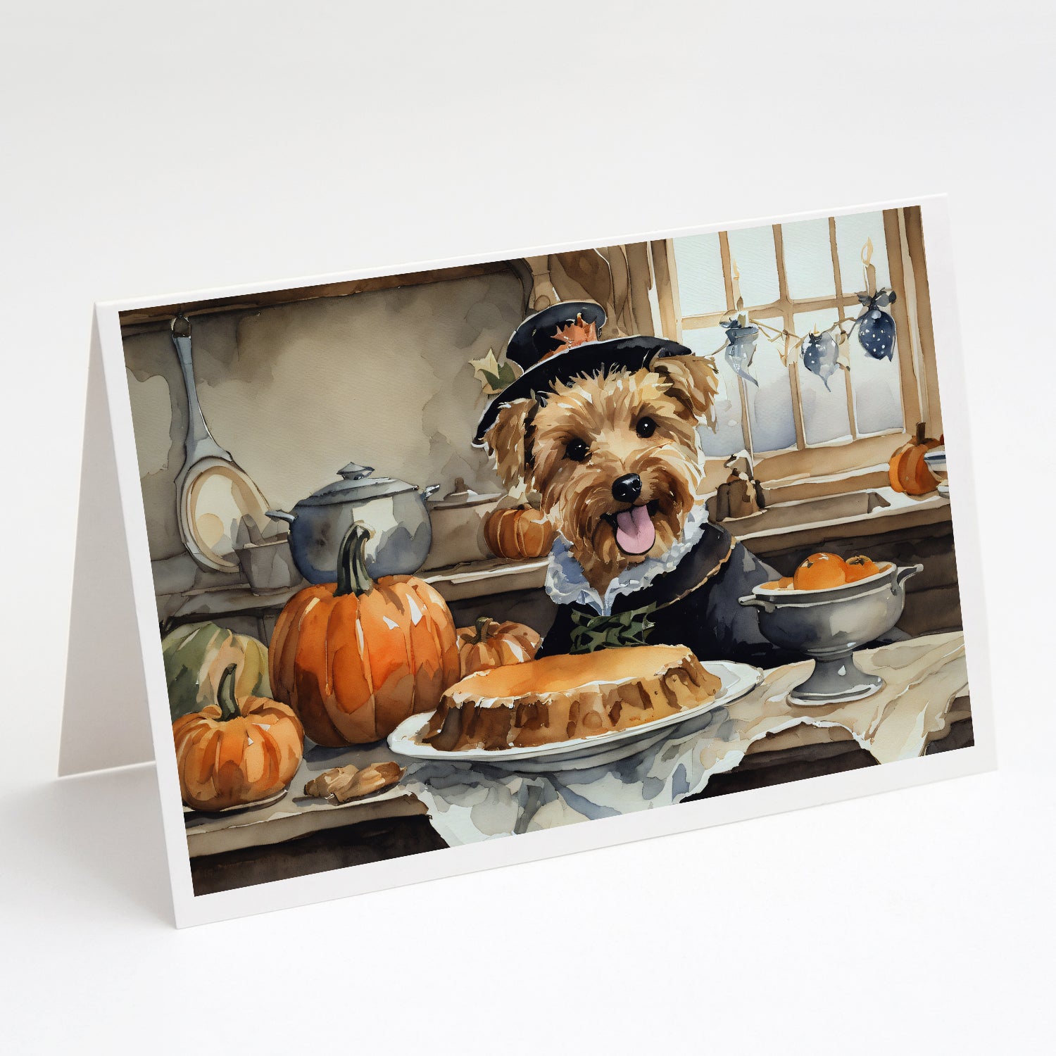 Buy this Lakeland Terrier Fall Kitchen Pumpkins Greeting Cards and Envelopes Pack of 8