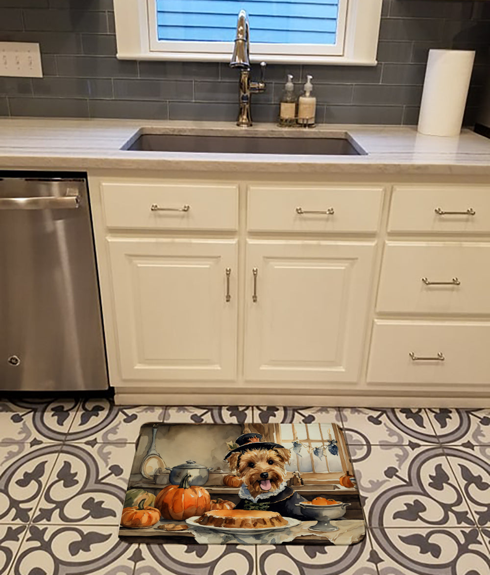 Buy this Lakeland Terrier Fall Kitchen Pumpkins Memory Foam Kitchen Mat